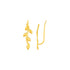 Leafy Branch Motif Climber Earrings in 14k Yellow Gold by Avera Group