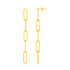 14K Yellow Gold Five Link Paperclip Chain Earrings - necklaces