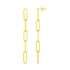 14K Yellow Gold Five Link Paperclip Chain Earrings 