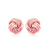14k Rose Gold Love Knot with Ridge Texture Earrings 