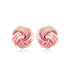 14k Rose Gold Love Knot with Ridge Texture Earrings