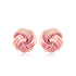 14k Rose Gold Love Knot with Ridge Texture Earrings - accessories