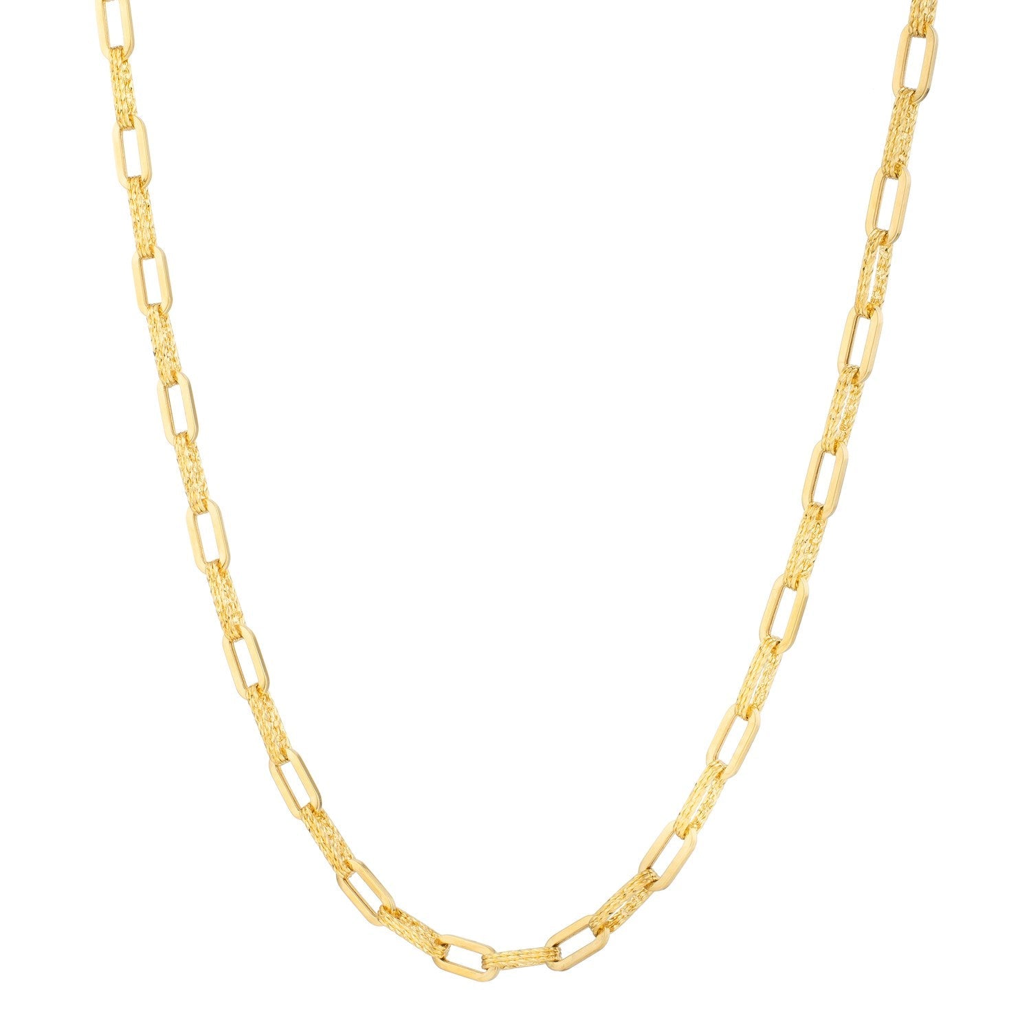 14k Yellow Gold Diamante Paperclip Chain Necklace (4.00 mm) by Bids.com