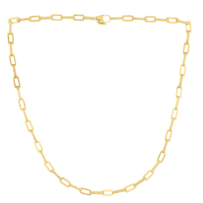 14k Yellow Gold Diamante Paperclip Chain Necklace (4.00 mm) by Bids.com
