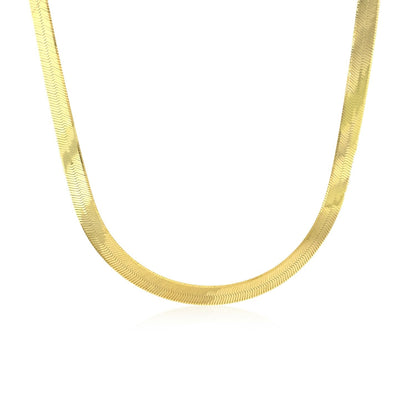 6.0mm 14k Yellow Gold Super Flex Herringbone Chain by Bids.com
