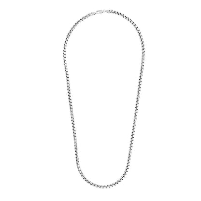 4.4mm Sterling Silver Rhodium Plated Round Box Chain 