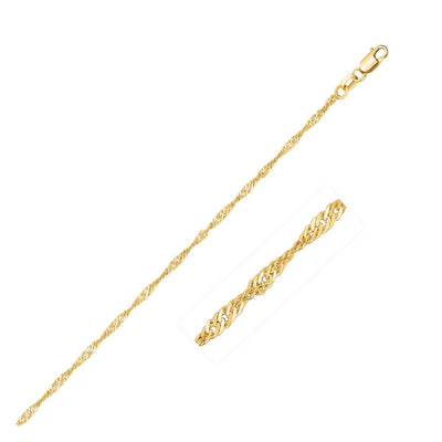 14k Yellow Gold Singapore Chain 1.5mm - necklaces