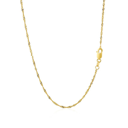 14k Yellow Gold Singapore Chain (1.30 mm) - DestGlow