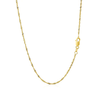 14k Yellow Gold Singapore Chain 1.5mm 