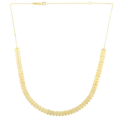 14k Yellow Gold Polished Heart Link Chain Necklace by Bids.com