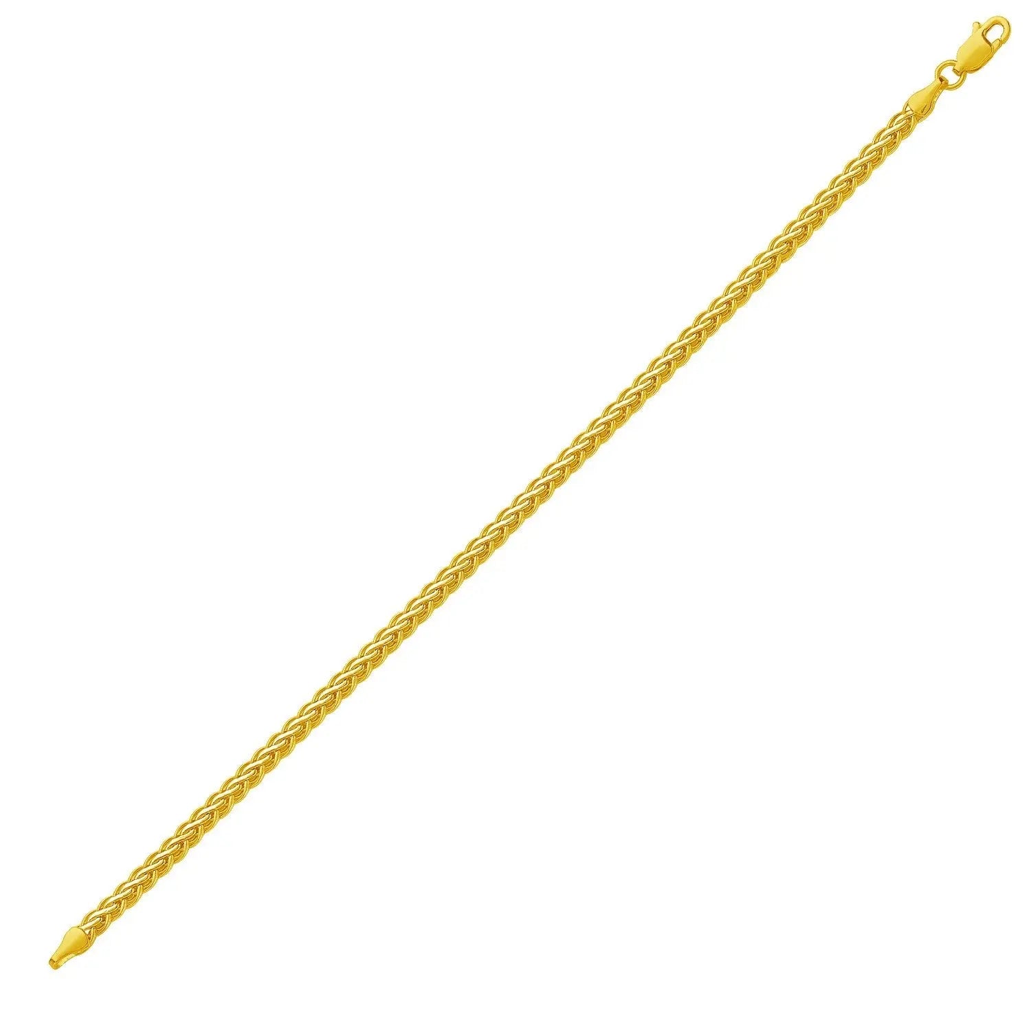 Fine Wheat Chain Bracelet in 10k Yellow Gold 