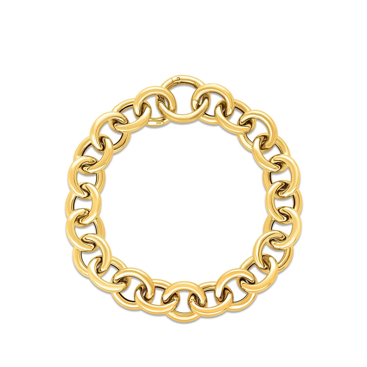 14k Yellow Gold Round Link Bracelet (11.60 mm) by Bids.com