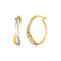 14k Two-Tone Gold Twisted Style Polished Hoop Earrings - earrings