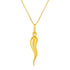 14k Yellow Gold Pendant with Polished Abstract Swirl - necklaces