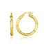 14k Two-Tone Gold Alternate Textured Hoop Earrings - earrings