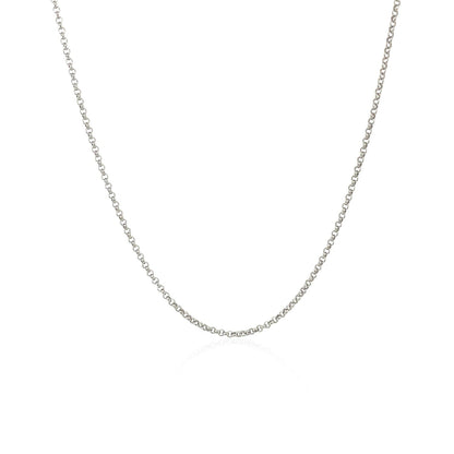 14k White Gold Diamond Cut Rolo Chain (1.10 mm) - DestGlow