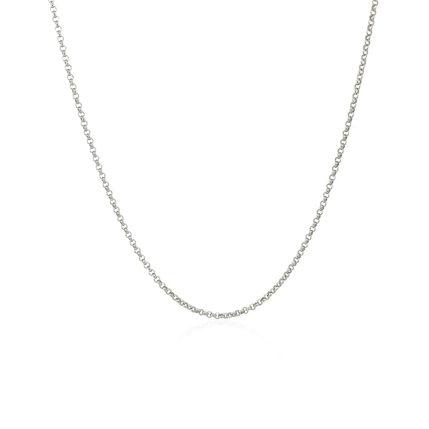 14k White Gold Diamond Cut Rolo Chain 1.1mm 