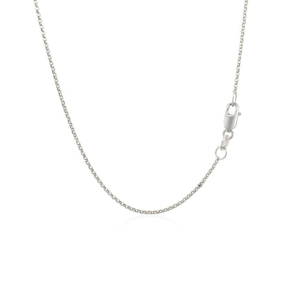 14k White Gold Diamond Cut Rolo Chain (1.10 mm) - DestGlow