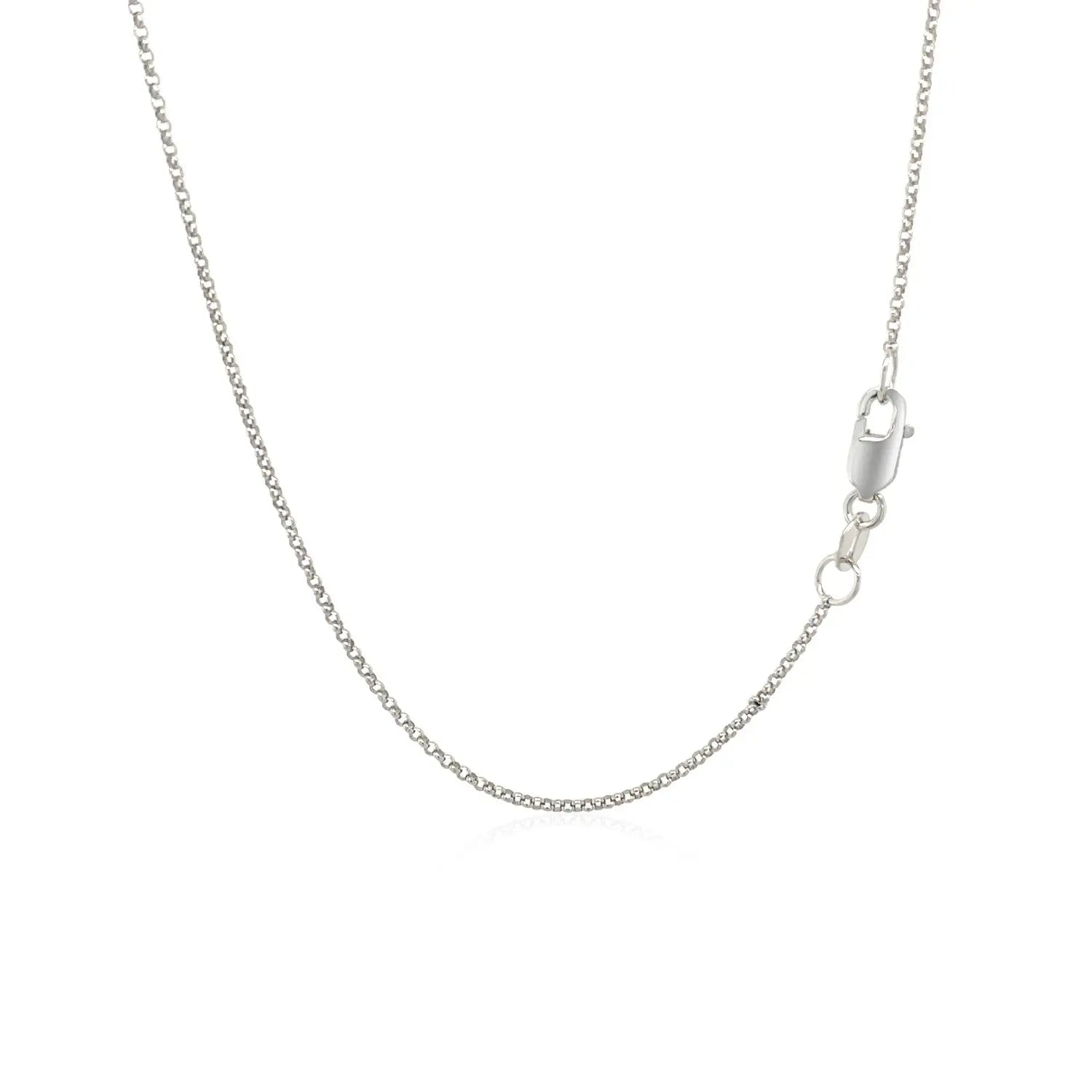 14k White Gold Diamond Cut Rolo Chain 1.1mm 