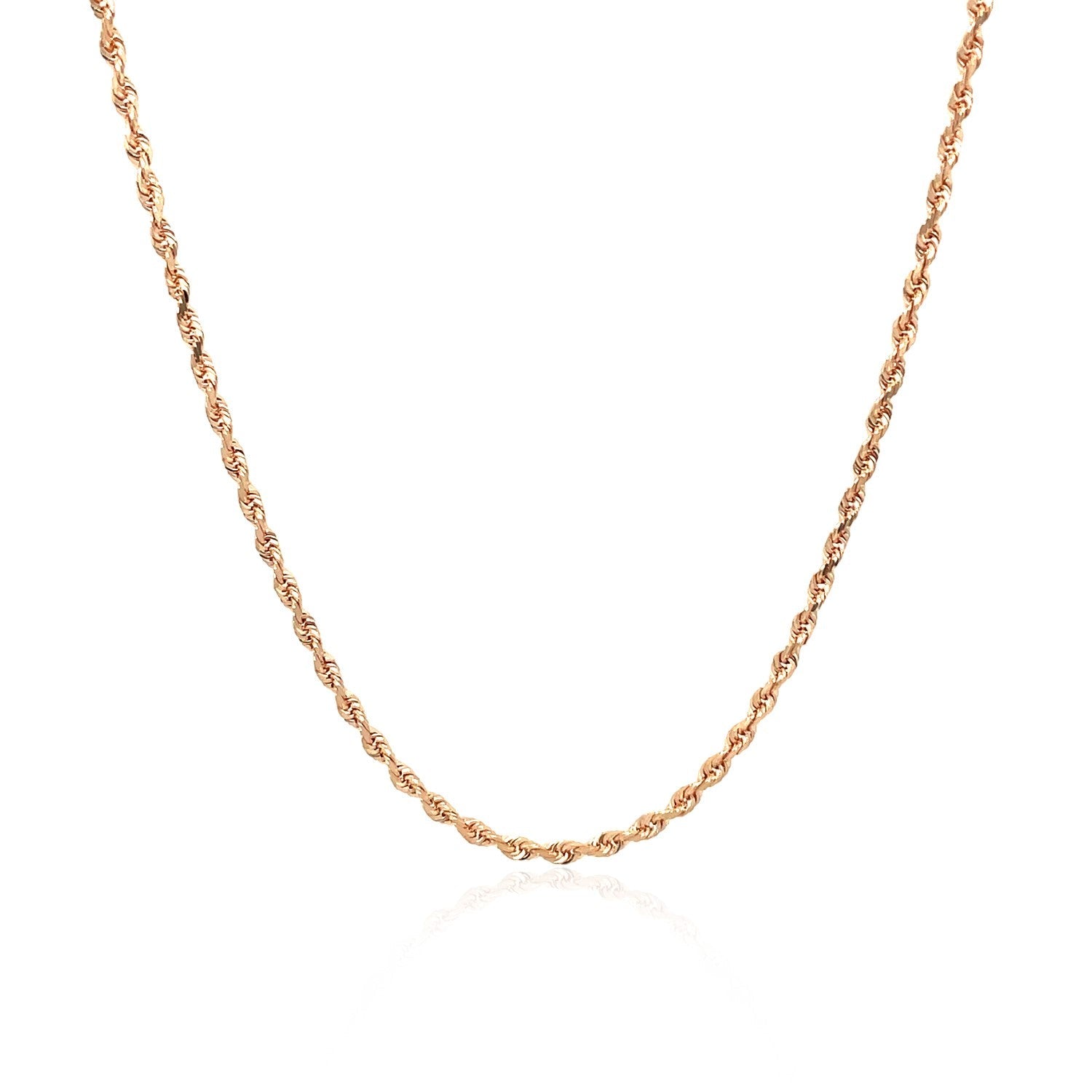 14k Rose Gold Solid Diamond Cut Rope Chain 1.5mm by Bids.com