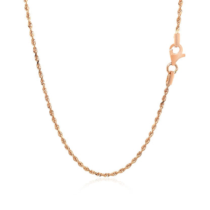 14k Rose Gold Solid Diamond Cut Rope Chain 1.5mm by Bids.com