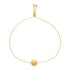 Adjustable Bracelet with Shiny Circle in 14k Yellow Gold (7.50 mm) - DestGlow