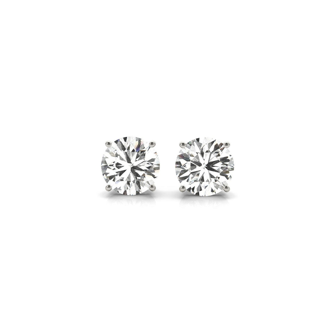 2 cttw Certified IGI Lab Grown Round Diamond Stud Earrings 14k White Gold(G/VS2) - DestGlow