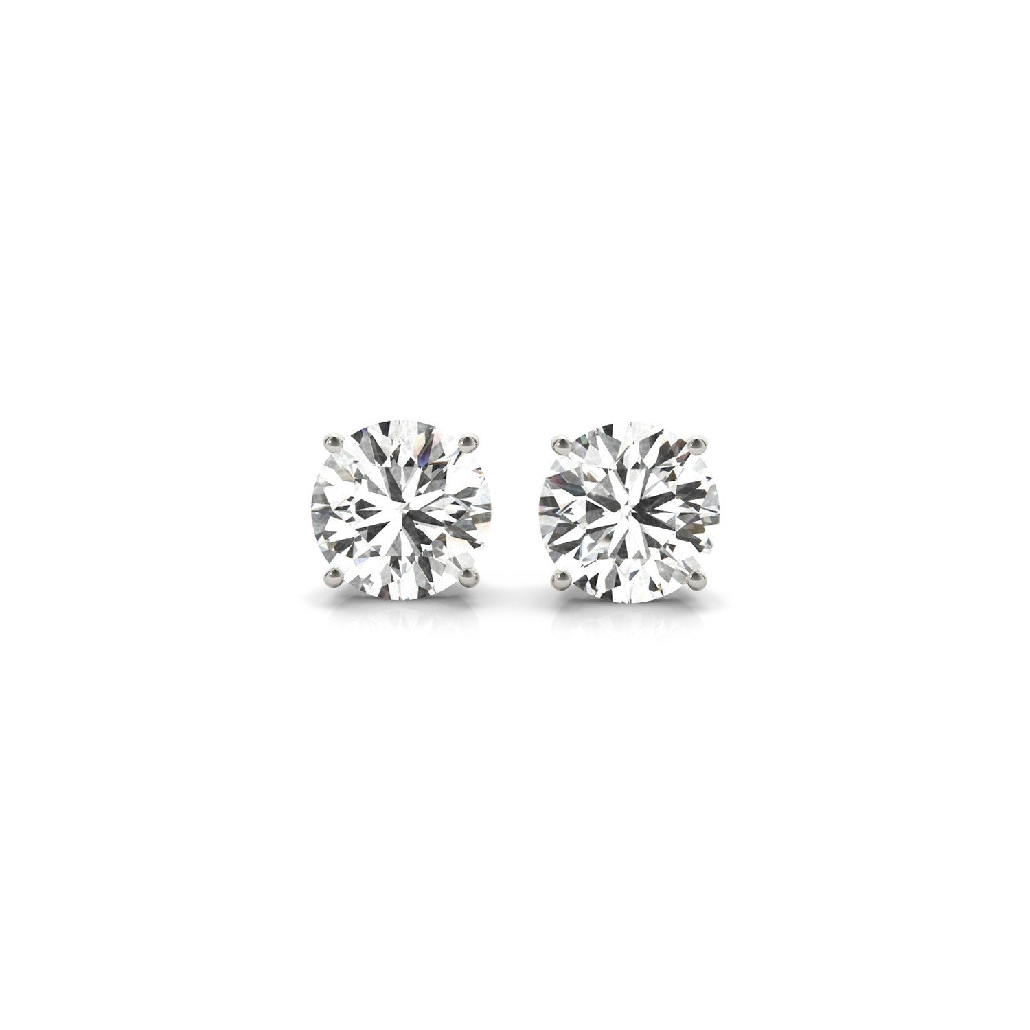 2 cttw Certified IGI Lab Grown Round Diamond Stud Earrings 14k White Gold(G/VS2) - DestGlow