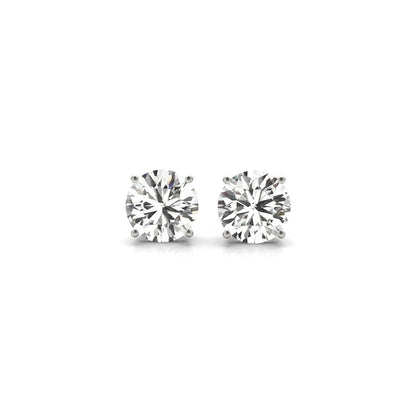 2 cttw Certified IGI Lab Grown Round Diamond Stud Earrings 14k White Gold(G/VS2) - DestGlow