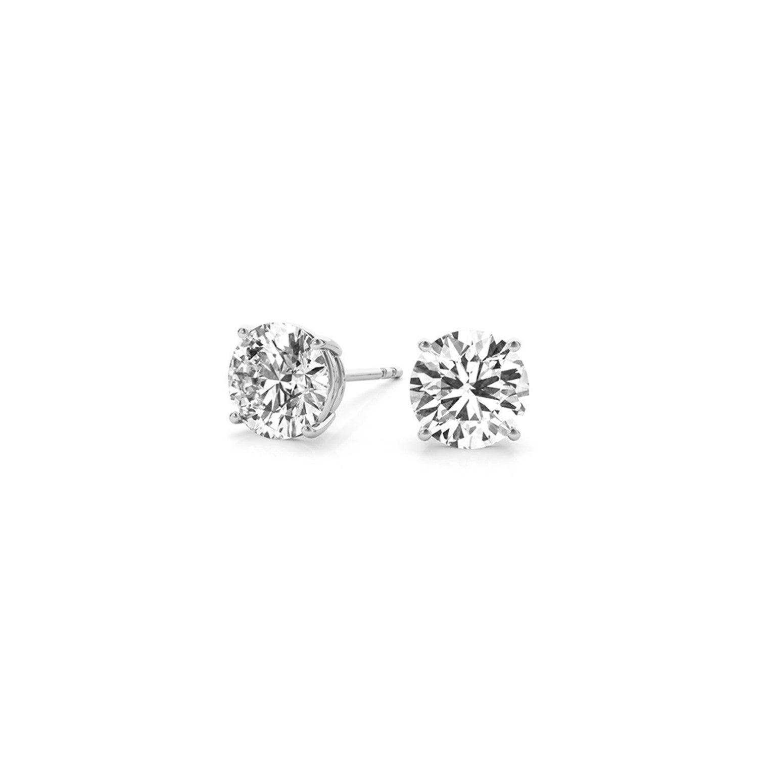 2 cttw Certified IGI Lab Grown Round Diamond Stud Earrings 14k White Gold(G/VS2) - DestGlow