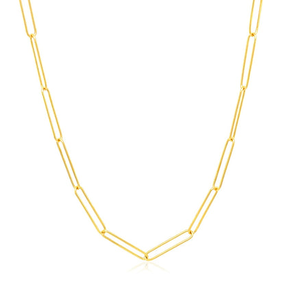14k Yellow Gold Wire Paperclip Chain (2.7mm) by Bids.com