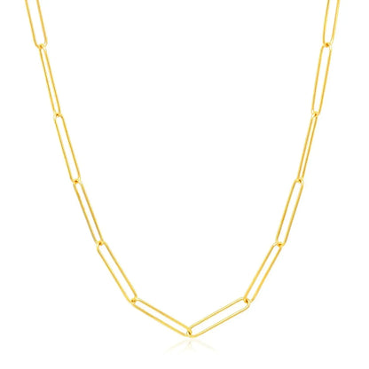 14k Yellow Gold Wire Paperclip Chain (2.7mm) 