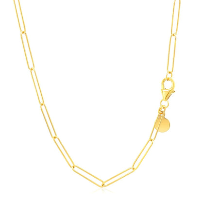 14k Yellow Gold Wire Paperclip Chain (2.7mm) by Bids.com