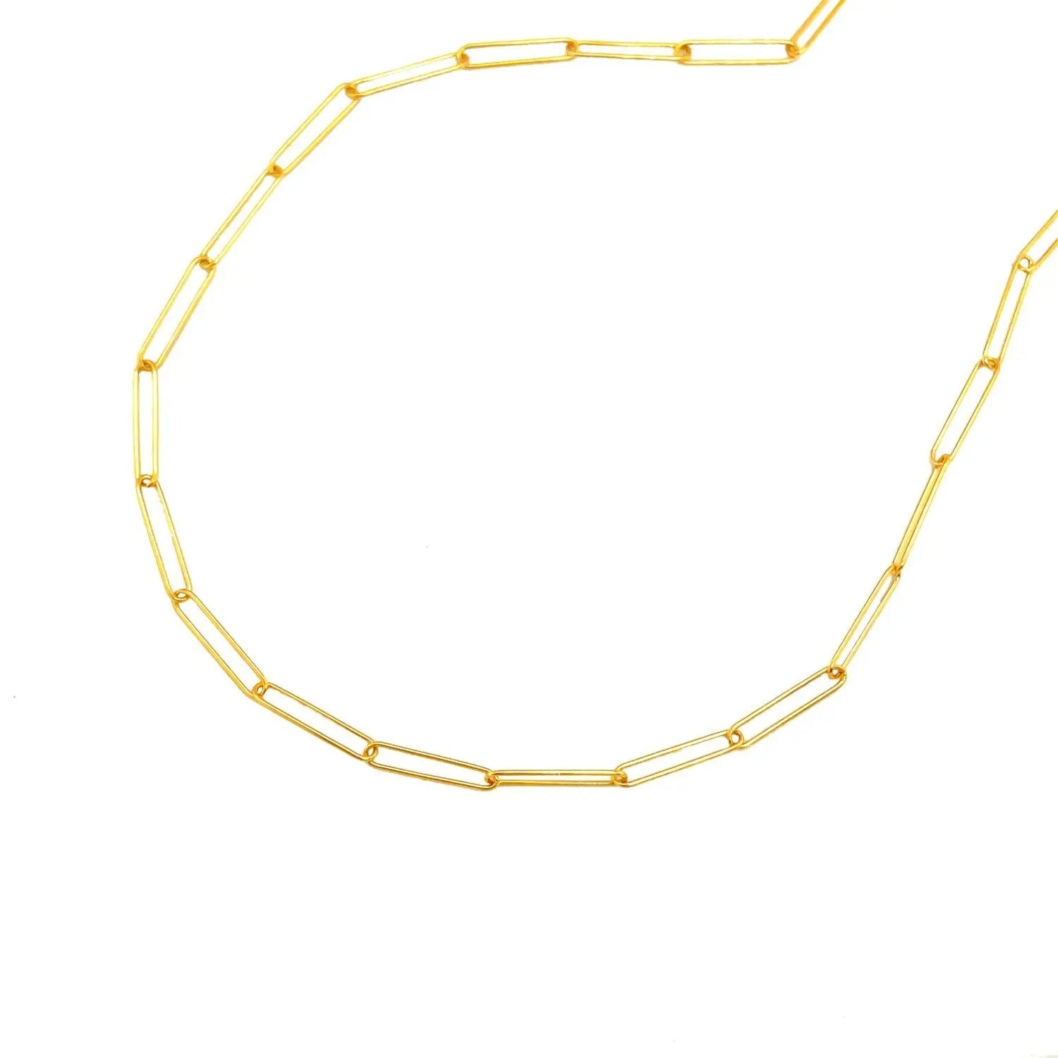 14k Yellow Gold Wire Paperclip Chain (2.7mm) 