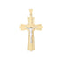 14k Two Tone Gold High Polish Diamond Cut Cross Pendant - necklaces