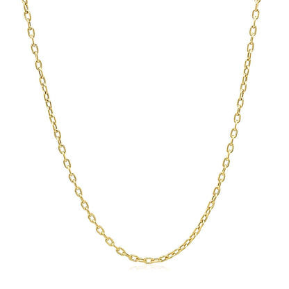 Double Extendable Cable Chain in 14k Yellow Gold (1.80 mm) - DestGlow