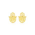 14k Yellow Gold Polished Hand of Hamsa Post Earrings - accessories