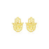14k Yellow Gold Polished Hand of Hamsa Post Earrings