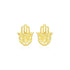 14k Yellow Gold Polished Hand of Hamsa Post Earrings