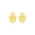 14k Yellow Gold Polished Hand of Hamsa Post Earrings 