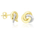 14k Two-Tone Gold Shiny Intertwined Open Circle Earrings - accessories