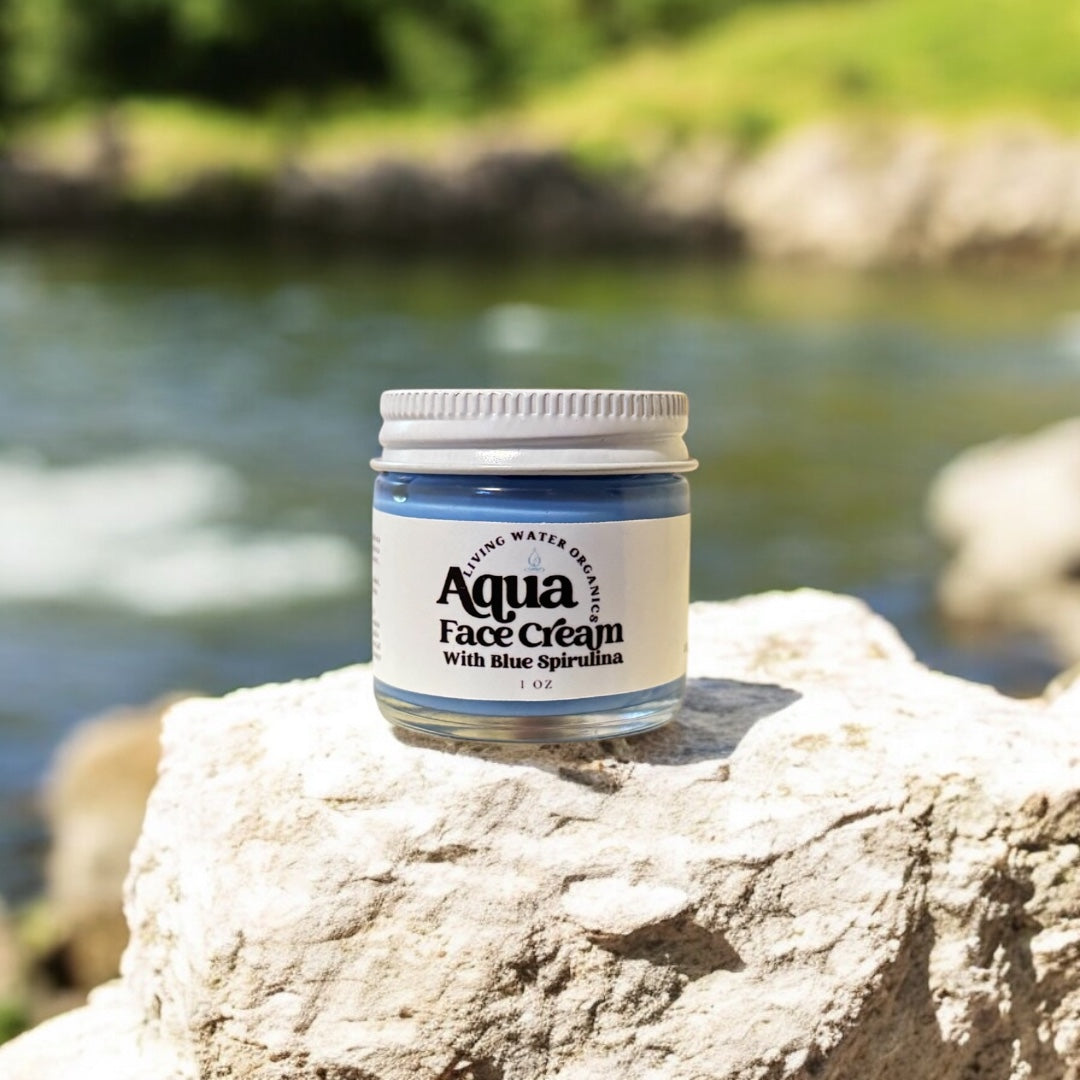 Aqua Face Cream for Young and Mature Skin, Clear Skin by Living Water Organics