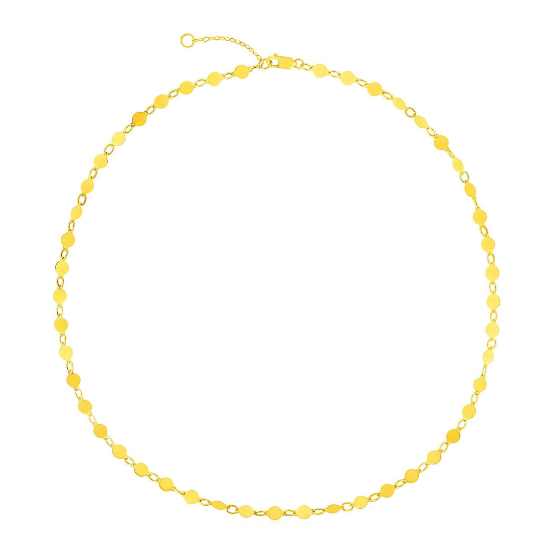 14k Yellow Gold Necklace with Polished Circles - necklaces