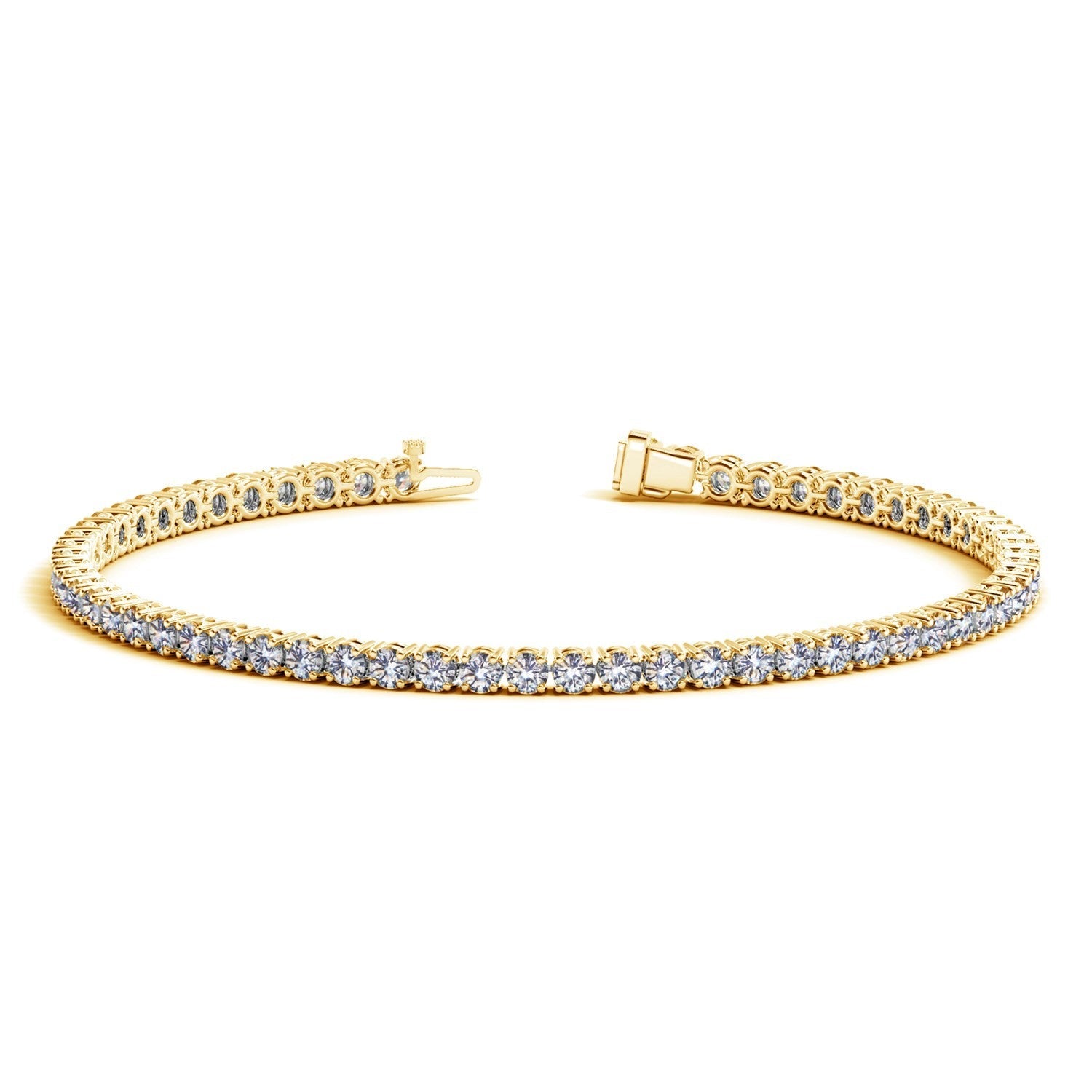 Lab Grown Round Diamond Tennis Bracelet in 14k Yellow Gold (4 cctw F/G VS2/SI1) by Bids.com