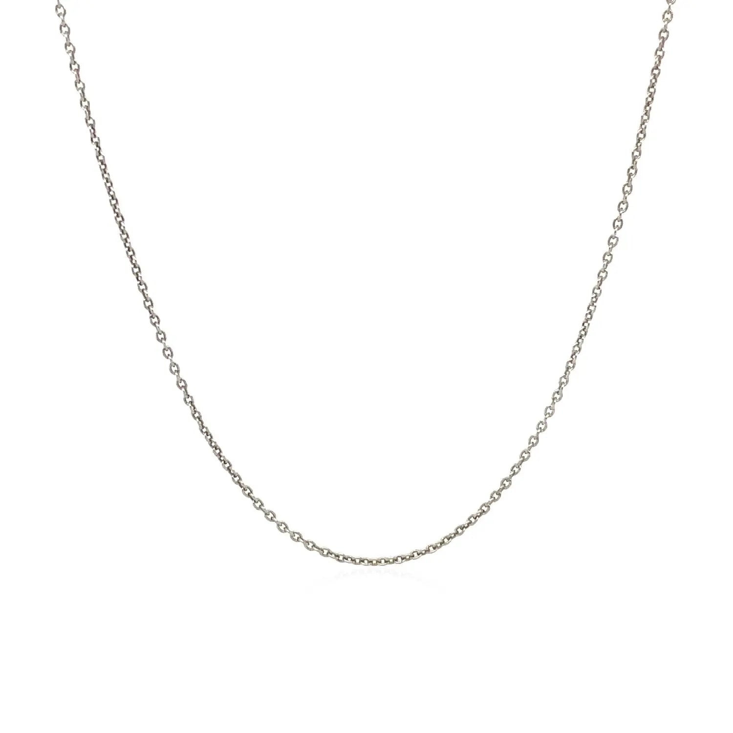 14k White Gold Round Cable Link Chain 1.1mm 