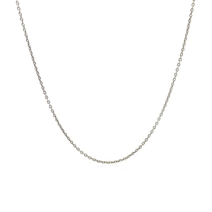 14k White Gold Round Cable Link Chain 1.1mm 