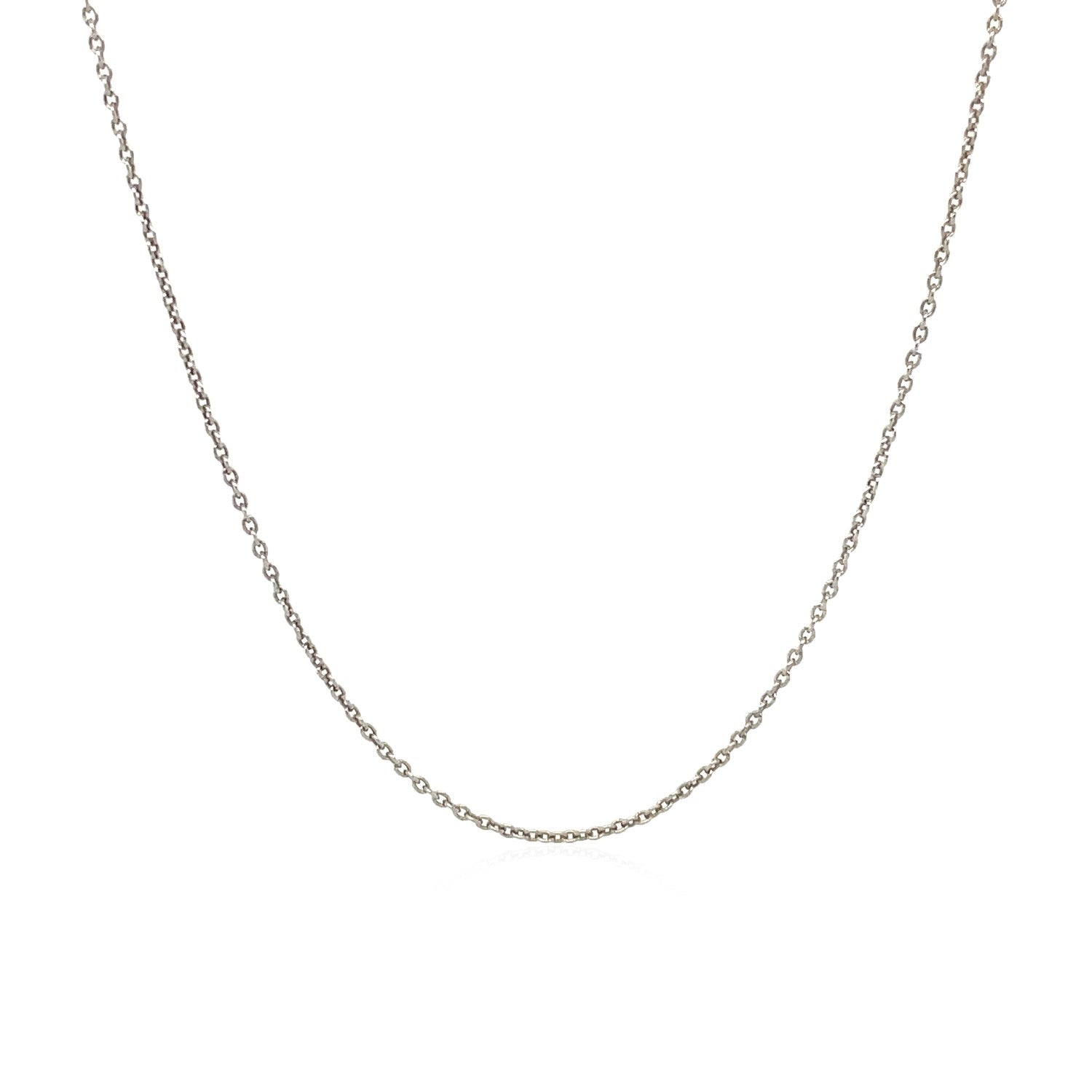 14k White Gold Round Cable Link Chain 1.1mm by Bids.com