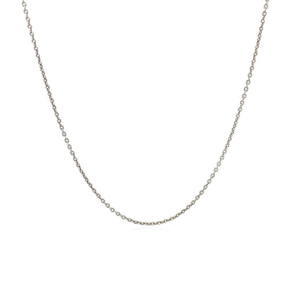 14k White Gold Round Cable Link Chain 1.1mm by Bids.com