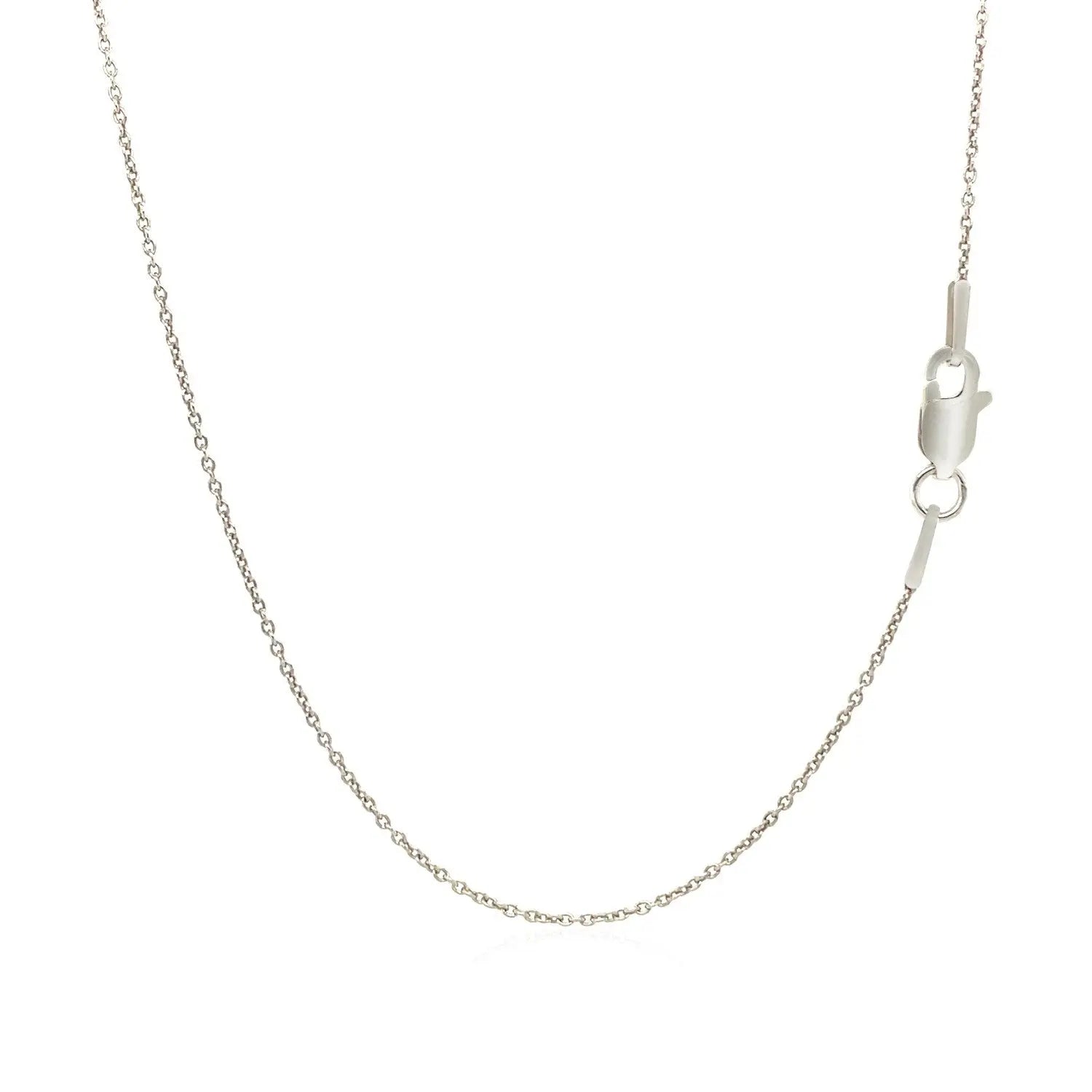 14k White Gold Round Cable Link Chain 1.1mm 
