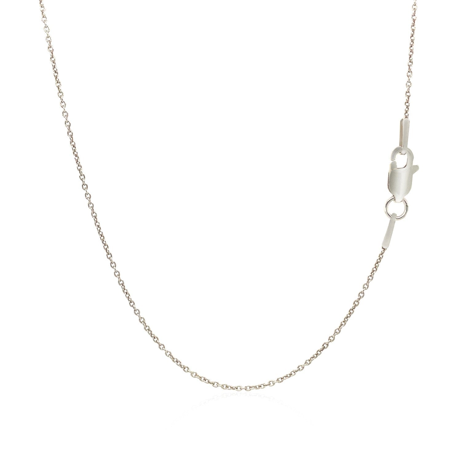 14k White Gold Round Cable Link Chain 1.1mm by Bids.com